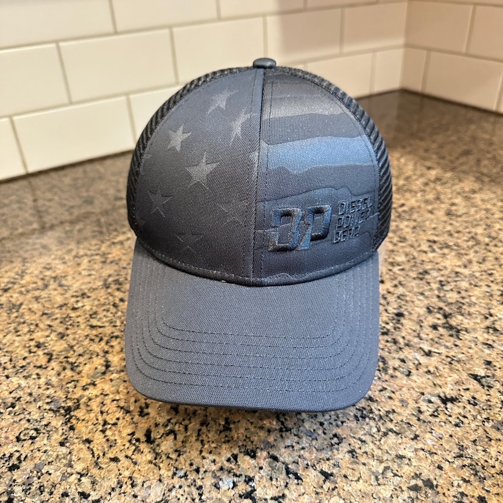 Diesel Power Gear Trucker Hat Men's Adjustable Gray Black American Flag‎ DPG